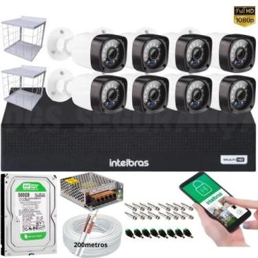 Imagem de Kit 8 Câmeras de Segurança Full Hd 1080p Dvr Intelbras 8 Canais 500gb 