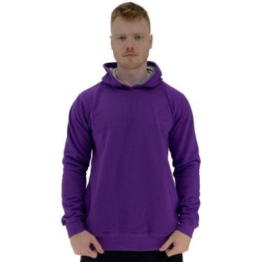 Imagem de Blusa Moletom Masculino MXD Conceito Bolso Lateral Roxo Sem Estampa, M