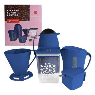 Imagem de Kit Café Super Prático com 6 Peças Azul - Fullcommerce