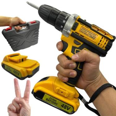 Imagem de Parafusadeira Furadeira Sem Fio Com Maleta e Acessorios 48v 2 Baterias
