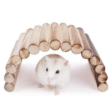 Imagem de Niteangel Brinquedos de escalada para animais pequenos – Escada de ponte suspensa para hamsters, gerbos, ratos, porquinhos-da-índia ou outros animais de estimação pequenos (19 x 9 cm)
