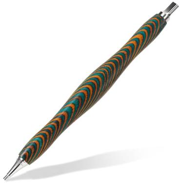 Imagem de Cateared Caneta de pintura de diamante de madeira arco-íris com pontas de metal, ferramentas de pintura de diamante, acessórios de design ergonômico, caneta de perfuração premium 5D Diamond Art Pen