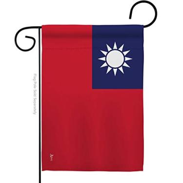 Imagem de Americana Home & Garden Bandeira de jardim de Taiwan, bandeira regional, nação, internacional, área, particular, casa, decoração, banner pequeno para presente, dupla face, feito nos EUA