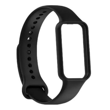 Imagem de Pulseira Silicone Emborrachada Compatível Com Smartwatch Amazfit Band 7 (Preta)