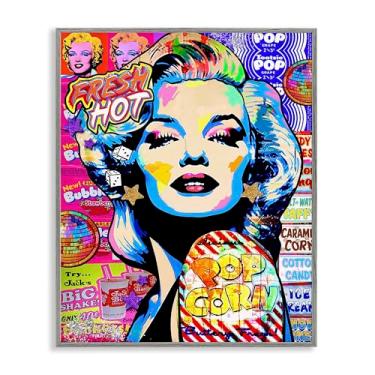 Imagem de Stupell Industries Arte de parede giclée emoldurada Marilyn estilo pop Groovy por Jess Stempel, moldura cinza, 61 x 76 cm