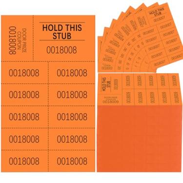 Imagem de Kosiz 1000 folhas de bilhetes de sorteio com 10 números de licitação por folha bilhetes de sorteio coloridos folhas para cesta de leilão chinês Leilão silencioso sala de aula eventos de igreja escolar