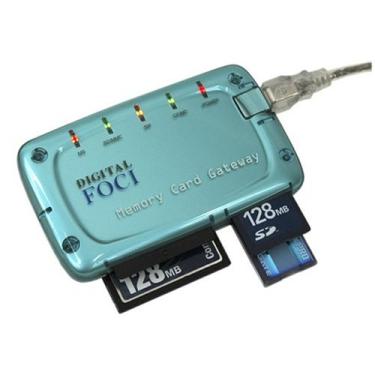 Imagem de Digital Foci Cartão de memória Gateway USB 2.0 leitor de cartão multiformato/gravador (azul cristal)