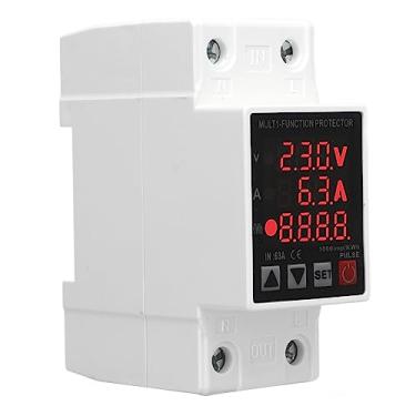Imagem de Protetor de Tensão Excessiva Dispositivo de Proteção Com Redefinição Automática Limite de Corrente Ajustável Display Digital AC220V 63A Voltímetro de Proteção de Limite de Corrente