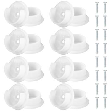 Imagem de 16 soquetes de mastro de armário, suportes de haste de armário sólidos suportes de haste de armário para armário tampas de tubo de plástico para loja de roupas domésticas, acessórios de barra de 3,8