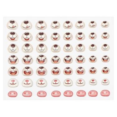 Imagem de PH PandaHall 56 adesivos de desenho animado para boca/nariz, adesivo 3D, narizes, boca, adesivos, adesivos decorativos, coelhinho, porco, nariz, adesivo para artesanato, animais de pelúcia, fantoches