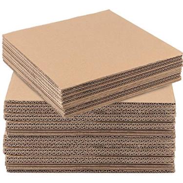Imagem de ZOENHOU 30 folhas de papelão ondulado de 30 x 30 x 0,6 cm, inserções de papelão de parede única de 5 camadas, separadores de quadrados de papelão planos, folhas de papel de embalagem para envio, artesanato, projetos de arte