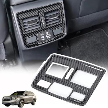 Imagem de Caixa de apoio de braço traseiro moldura de acabamento de saída de ventilação de ar condicionado compatível com Subaru Forester 2025, tampa de ventilação AC console central traseiro capas de