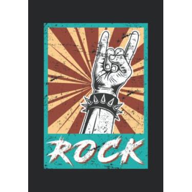 Imagem de Notizbuch A5 kariert mit Softcover Design: Rock Handzeichen Symbol Rockmusik Rocker: 120 karierte DIN A5 Seiten