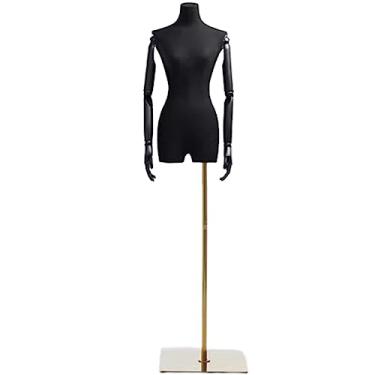 Imagem de Multiuso Manequim de superfície de serapilheira pequeno esterno clavícula manequim corpo meio corpo manequim feminino com suporte de metal para exibição de janela Janela