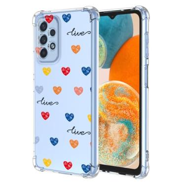 Imagem de Callyue Capa para Samsung Galaxy A23, design de padrão colorido, capa protetora transparente fina macia, designs modernos para mulheres e meninas, vida colorida