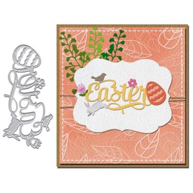 Imagem de Matrizes de corte de coelhinho da páscoa para artesanato faça você mesmo, scrapbooking, cartões, cortes festivos com desenhos florais de coelho e Páscoa para presentes personalizados, cartões e