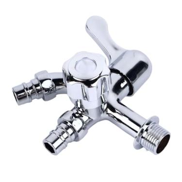 Imagem de Torneira para Máquina de Lavar Com Bico Frio único, 1 Entrada, 2 Saídas, Durável para Residências, Apartamentos Com Controle Preciso, Design Multifuncional à Prova de Ferrugem