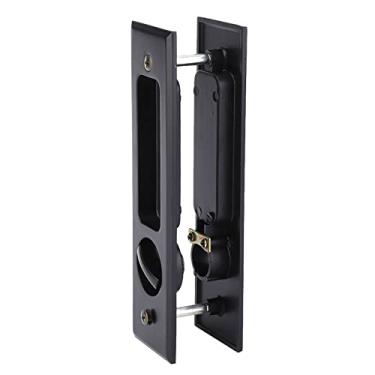 Imagem de Preto, Fechadura de Porta Deslizante de Liga de Zinco Com Língua de Gancho Espessa, Galvanoplastia Multicamadas, Especificações de Fechadura de Porta de Varanda