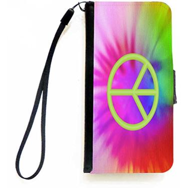 Imagem de Rikki Knight Capa carteira flip colorida com logotipo verde paz com aba magnética para Apple iPhone 5c