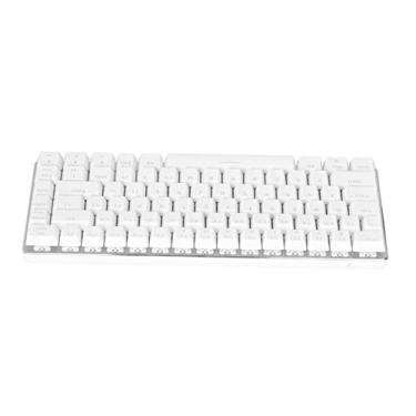 Imagem de Teclado Hanical Com Fio 82 Teclas Acessório de Escritório para Jogos Com íons de Luz de Fundo - Prata e (Edição Blu-ray Platina)