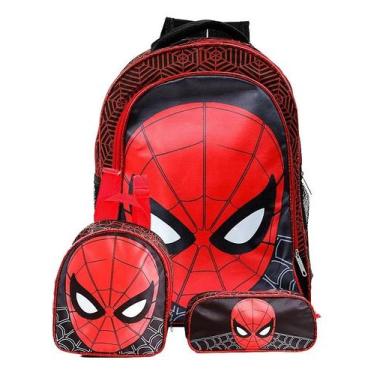 Imagem de Kit Mochila Masculina Homem Aranha Lancheira Infantil Estojo - TOYS 2U