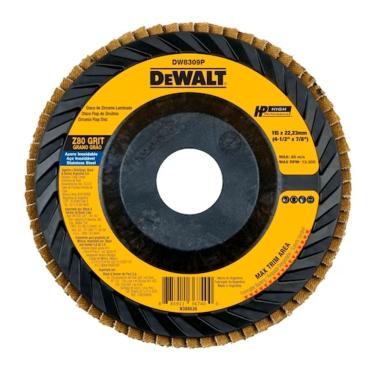 Imagem de Disco Flap Plástico Z 80 4 1/2" x 7/8" DW8309P-AR DeWalt - Unica Unico