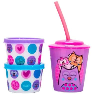 Imagem de Copo Canudo com Potinhos Move Corujinhas Bubu