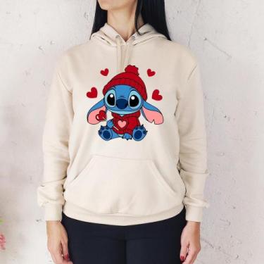 Imagem de Moletom Flanelado Estampado Desenho Canguru Blusa Casaco Algodão Femin