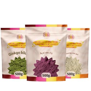 Imagem de Kit Foco e Concentração Ca.Nuts | Gink-goBilo-ba, Ginseng em Pó e Açaí em Pó | Foco, energia e Concentra de forma saudável e natural | Mais concentração e foco no seu dia a dia.