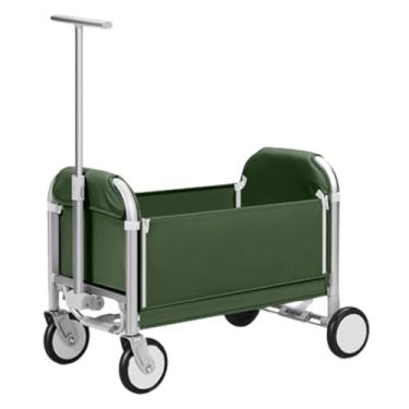 Imagem de carroça Carrinho de vagão grosso com rodas, vagão utilitário dobrável para mercearia, tecido oxford, vagão de praia com freio, grande capacidade dobrável