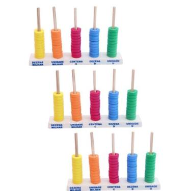 Imagem de Abaco Aberto de Madeira com Argolas em EVA Educativo - 3 Unidades - Za