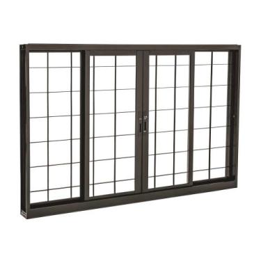 Imagem de Janela de Correr Grade Quadriculada Black em Aço 100 x 200 x 12 cm 4 F