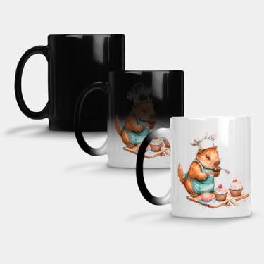 Imagem de Caneca Magica Porcelana Muda de Cor - 325ml - CAPIVARA MAMAE BOLO 5