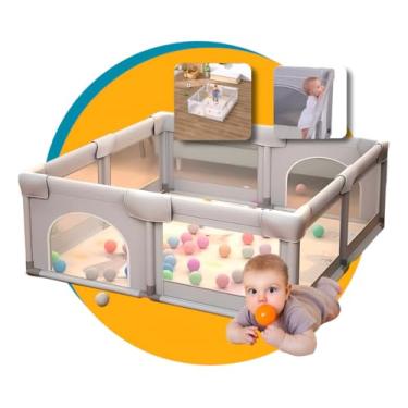 Imagem de 150×180×68cm Cercadinho para Bebe Para Bebês e Crianças Pequenas Chiqueirinho Bebe Para Internos & Externos Cercadinho de Segurança Resistente Para Bebês com Malha Macia e Respirável