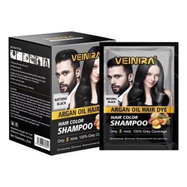 Imagem de Shampoo Tonalizante Cabelo Formula Natural Sem Amonia Veinira 10 X 25ml Preto