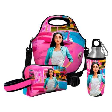 Imagem de Kit Escolar Infantil Lancheira Térmica + Necessaire Plus + Squeeze de Alumínio – ISOPRENE – Me-Unissex