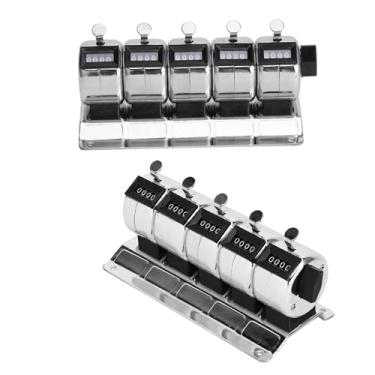 Imagem de Contador Mecânico, Contador de Contagem de Metal de Prensa de 4 Dígitos Com Aço Inoxidável, para Contar As Pessoas No Airdrome/Terminal/Factory
