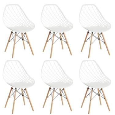Imagem de Conjunto 6 Cadeiras Clarice Cloe Madeira Movescan Branco