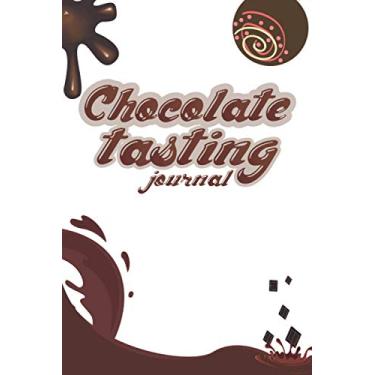 Imagem de Chocolate Tasting Journal: Godiva chocolate theme journal kit gift box, Romantic journal page, Dark red, Chocolate almond milk for Cocoa bombs and Caramel Lindt truffles wine Notebook & Journal.