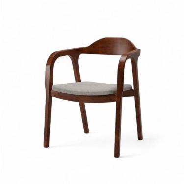 Imagem de Cadeira Bugre Castanho Assento Tec Linho Bege - 76894 - Sun House