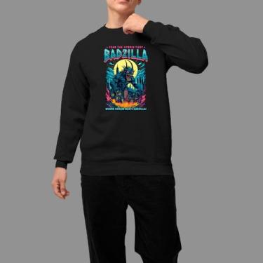 Imagem de Moletom Gola Careca Basico Masculino Moda De Rua Inverno Blusa De Frio