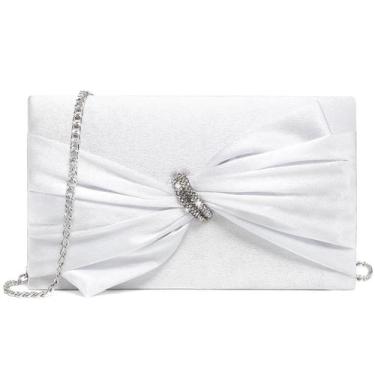 Imagem de Bolsa de noite Dasein Elegant Satin Bow Lap com strass