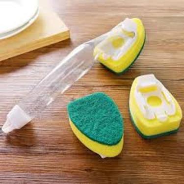 Imagem de Kit 6 Escova De Lavagem De Louça Com Cabo Líquido De Refil - - Facilit
