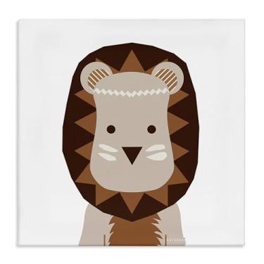 Imagem de Stupell Industries Design de arte de parede em tela de leão em tom neutro por Daniela Santiago, 61 x 61 cm