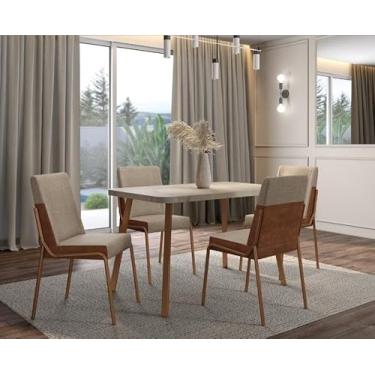 Imagem de Conjunto Sala de Jantar 4 Cadeiras San Lorenzo Carraro Pet Ros
