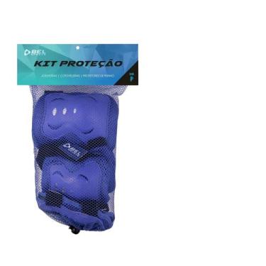 Imagem de Kit Proteção para Skateboard e Rollers Bel - Bel Fix, Azul, M