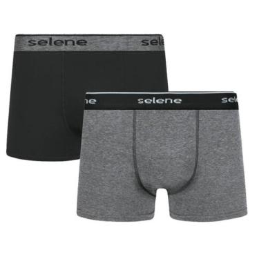 Imagem de Kit 2 Cuecas Masculina Boxer Algodão - SELENE, Cinza, EG