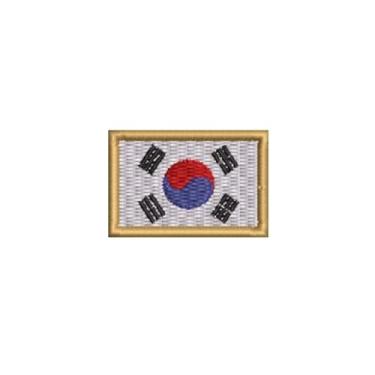 Imagem de BP0040-031 Bandeira Coreia do Sul Patch Bordado 3,8×2,5cm (D) Matriz Para Bordar)