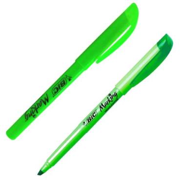 Imagem de Marca Marking Texto Flourescente Verde Marcador Ponta Chanfrada Bic