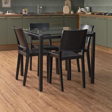 Imagem de Conjunto 8 Cadeiras Hydra Plus 53,5x40,6x84,4 Cm Preto